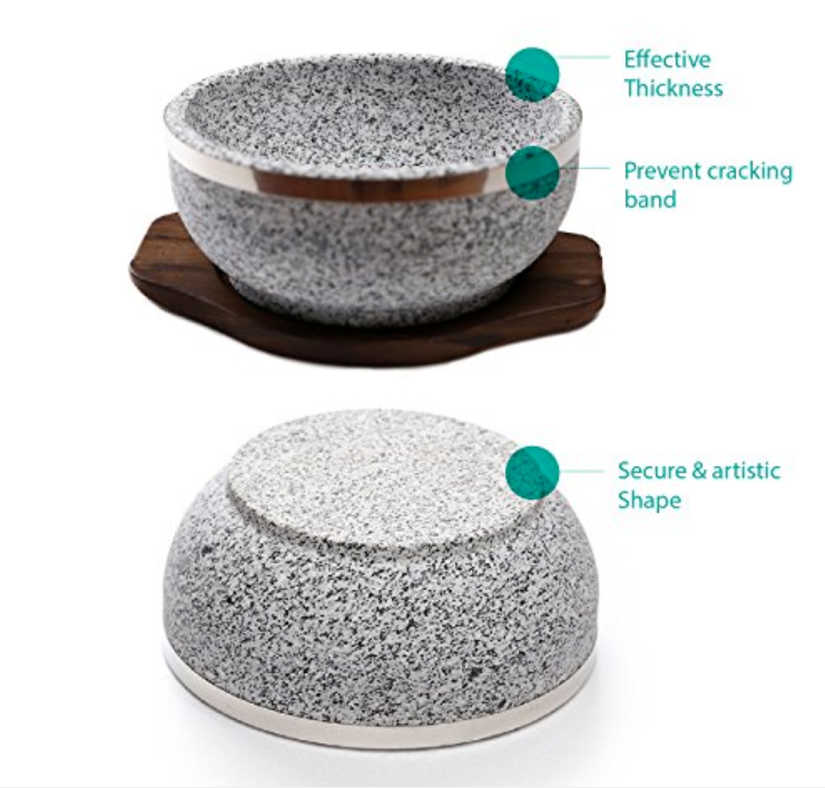 New arrival Natural stone bowl korean rice bowl soup stone pot
