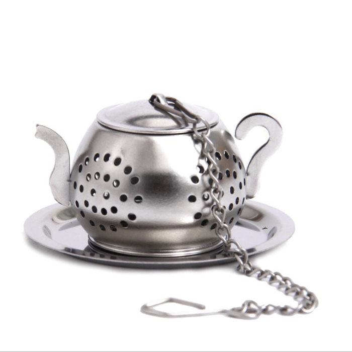Stainless Steel Teapot Shape Tea Filter Strainer with Long Chain Buy